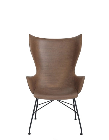 K/wood Basic Veneer Krzesło Ciemne Drewno Czarny