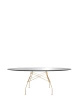 Glossy Oval 194x120 cm Table Gilded Black