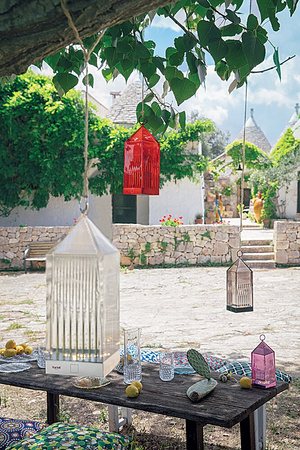 Lantern Table Lamp Red