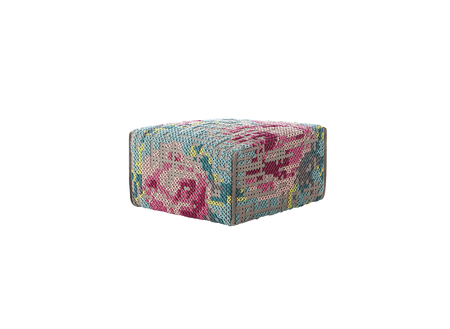 Gan Canevas Flowers Square Colour pouf