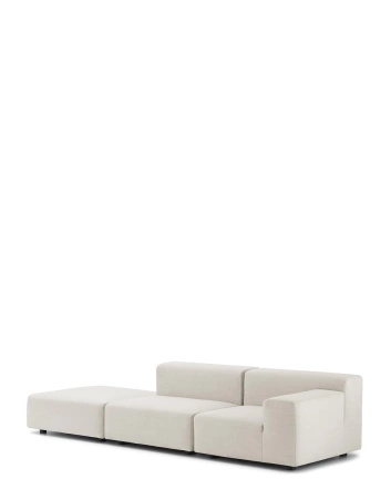 Plastics Outdoor Two-Seater + Pouf Sofa White