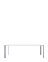 Four Rectangular 223x79 cm Aluminum Table White
