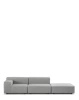 Plastics Outdoor Two-Seater + Pouf Sofa Szary