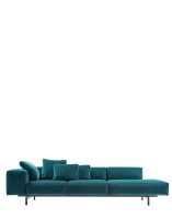 Largo Ottoman Three-Seater Velvet Sofa Petrol
