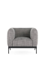 Asia Armchair (Cotone Structure) Fotel Biało-Czarny