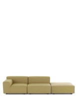 Plastics Outdoor Liberty 2 Seater + 1 Pouf Obi Check Sofa Yellow