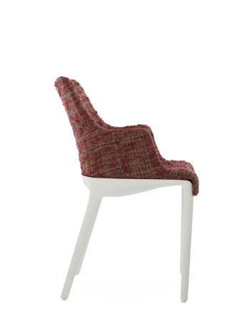 Eleganza Nia Peony Plain Chair White Burgundy