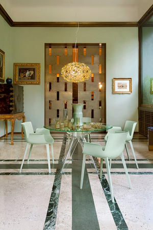  Sir Gio Square 120x120 cm Stół Przezroczysty Brązowy