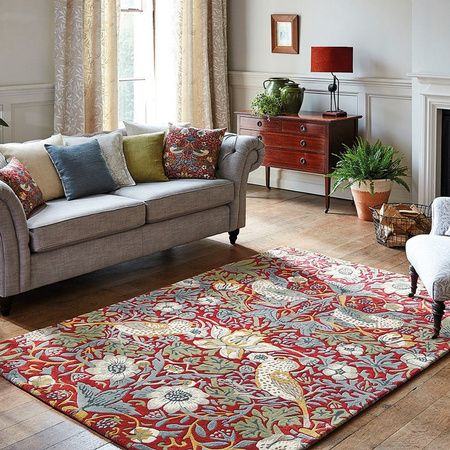 Morris&Co Strawberry Thief Crimson rug 27700