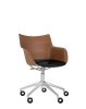 Q/Wood Basic Veneer Chair With Wheels Dark Wood Chrome FSC™