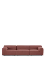 Plastics Outdoor Three-Seater Sofa Maroon