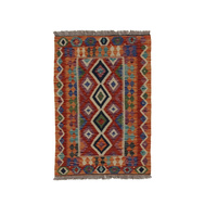 Dywan wełniany kilim afgański wielokolorowy 100050 121x84