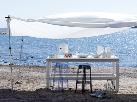 Charles Ghost 65 cm Hocker White