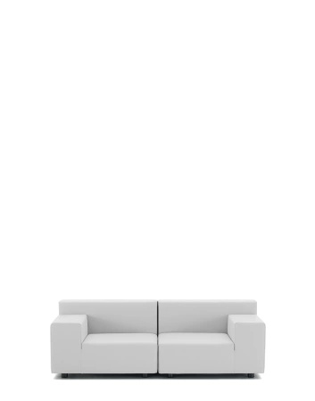 Plastics Tech Fabric Two-Seater Sofa White
