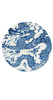 Dywan Gan Chain Stitch Blue China White