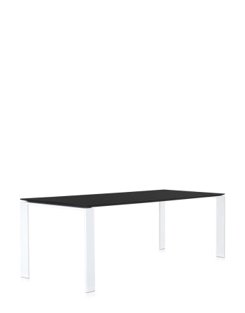  Four Rectangular 223x79 cm Table White Black