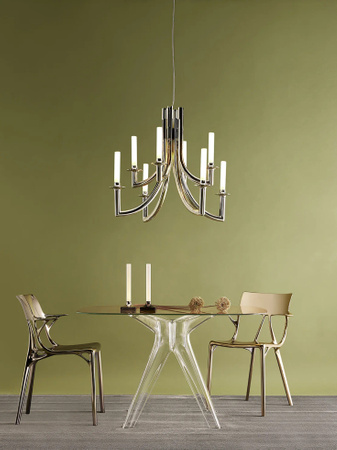 Sir Gio Round Ø120 cm Stół Przezroczysty Różowy