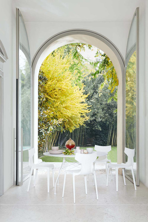 Glossy Outdoor Ø128 cm Stół Biały