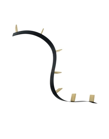 Bookworm Metal 7 Book Shelves 3.2 m Black Gold