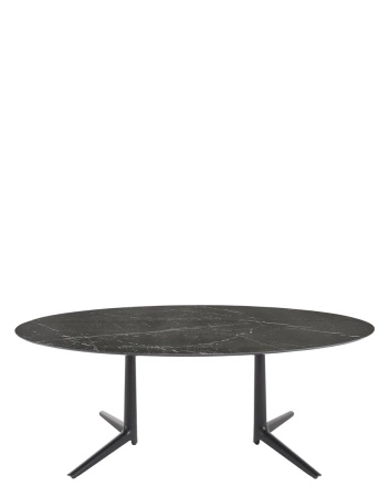 Multiplo XL Oval 192x118 cm Stół Czarny Czarny Marquina