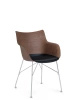 Q/Wood Slatted Ash Chair Dark Wood Chromed FSC™