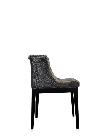Mademoiselle Kravitz Krzesło Czarny Faux-Fur Snake Printed Fabric