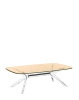 Blast Rectangular Table Transparent Chrome Brown