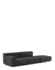 Plastics Tech Fabric Two-Seater + Pouf Sofa Czarny