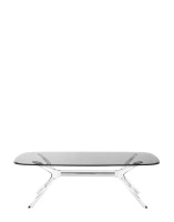 Blast Rectangular Table Transparent Smoky Chrome