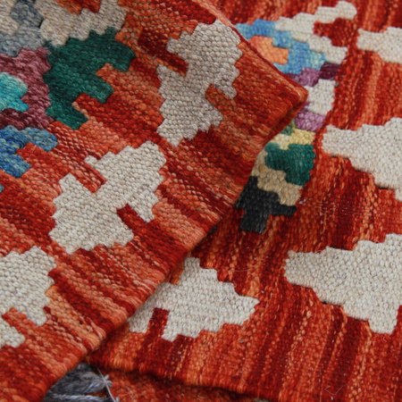 Wool kilim afghan rug multicolored 100360 145x100