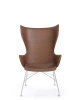 K/wood Basic Veneer Chair Dark Wood Chrome Plated