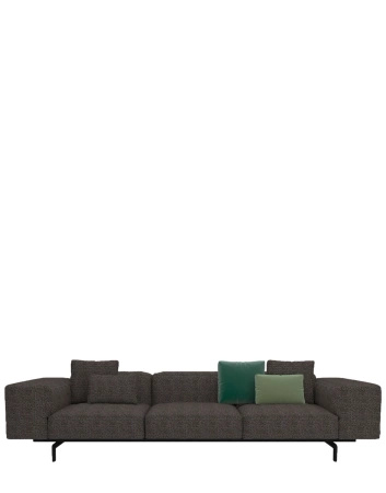 Largo Three-Seater Gubbio Sofa Gray Brown