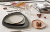 Namaste' Black Gray Turquoise Plate Set