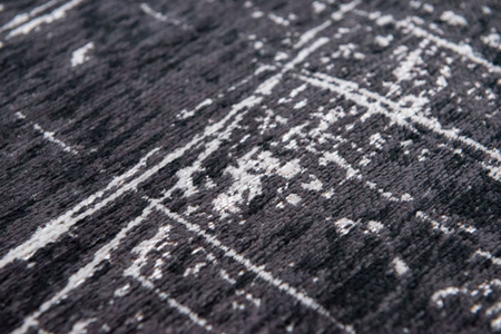 Louis de Poortere Mad Men Griff Rug White on Black 8655