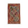 Wool kilim afghan rug multicolored 100100 128x81
