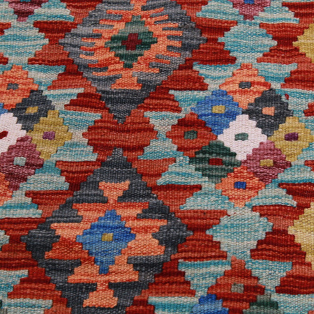 Wool kilim afghan rug multicolored 100312 145x97