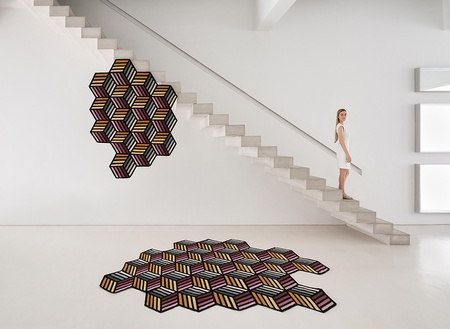Dywan Gan Kilim Parquet Hexagon Orange