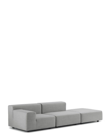 Plastics Outdoor Two-Seater + Pouf Sofa Gray