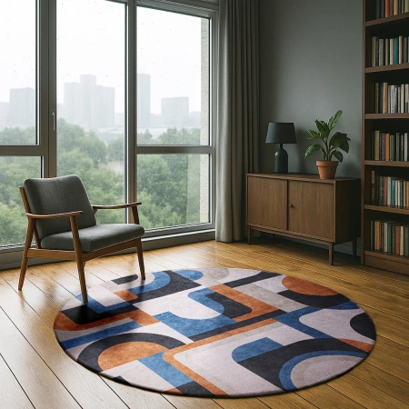Louis de Poortere Module Carpet Camel Blue 9196