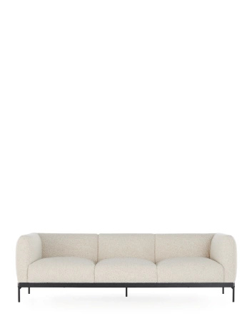 Asia Three-Seater Sofa (Bouclè) White