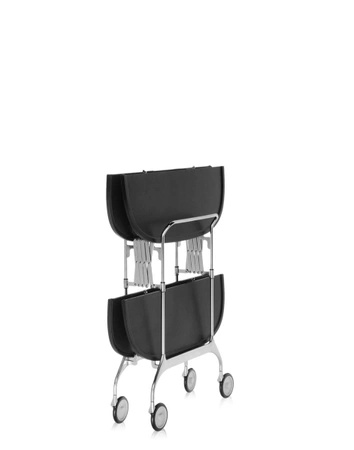 Gastone Chromo Book Cart Black Glossy