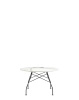 Glossy Marble Round Ø118 cm Table Black White