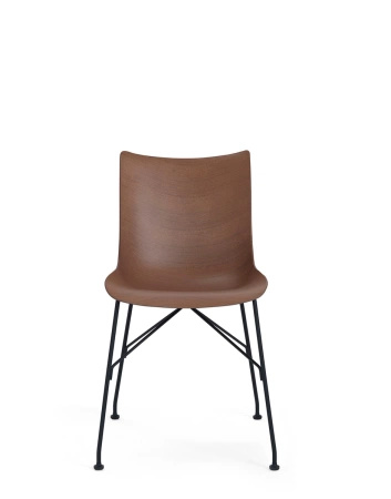P/Wood Basic Veneer Krzesło Ciemne Drewno Czarny FSC™