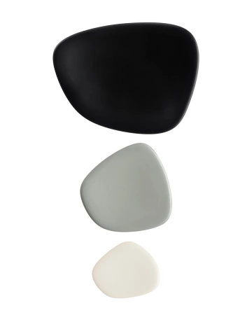 Namaste' Black Gray Turquoise Plate Set
