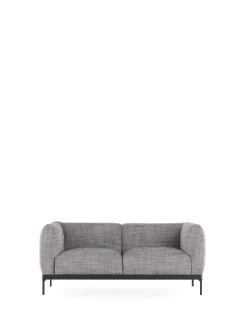 Asia Two-Seater Sofa (Cotone Structure) White and Black