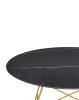 Glossy Marble Round Ø118 cm Gold-plated Black Marquina Table