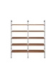 Adam Wood 2 Bookcase Dark Wood