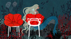 Alice's Flowers Poduszka Niebieski Paski