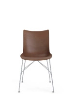 P/Wood Basic Veneer Krzesło Ciemne Drewno Chromowany FSC™