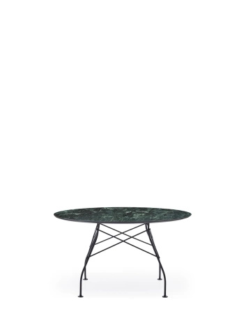 Glossy Round Ø128 cm Table Black Green